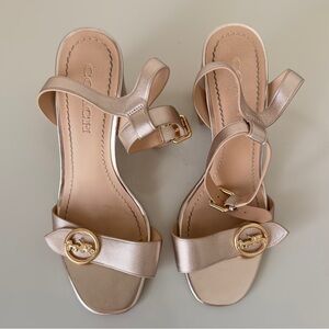 Coach Women's Metallic Gold Sandals